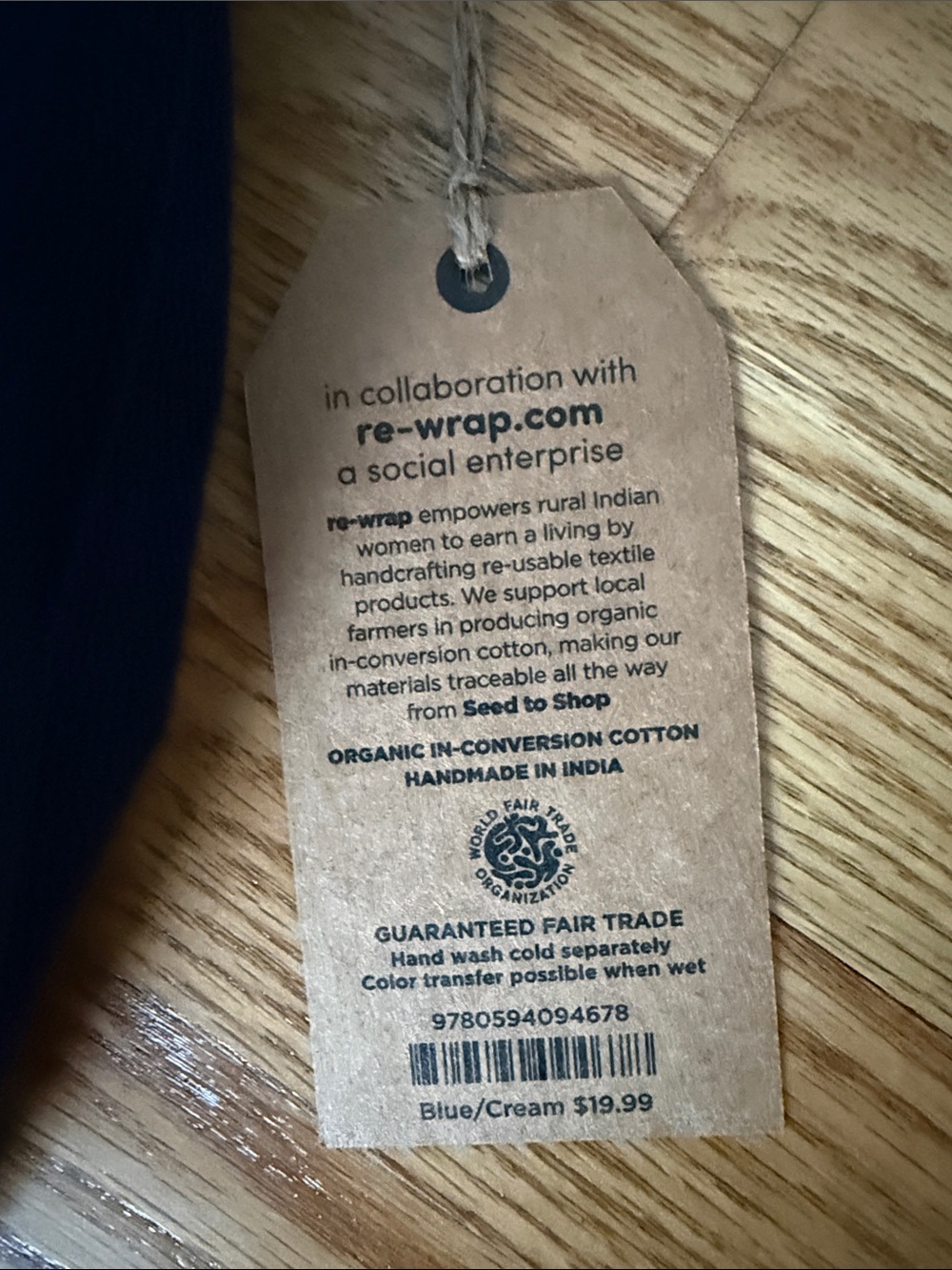 NWT Barnes & Noble Royal Blue Tote with Navy Trim - Picture 3 of 3